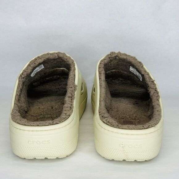 Crocs Cozzzy Unisex Sandals Size W10 M8 Off White‎ Gray Sherpa Footbed Platforms - Picture 8 of 10
